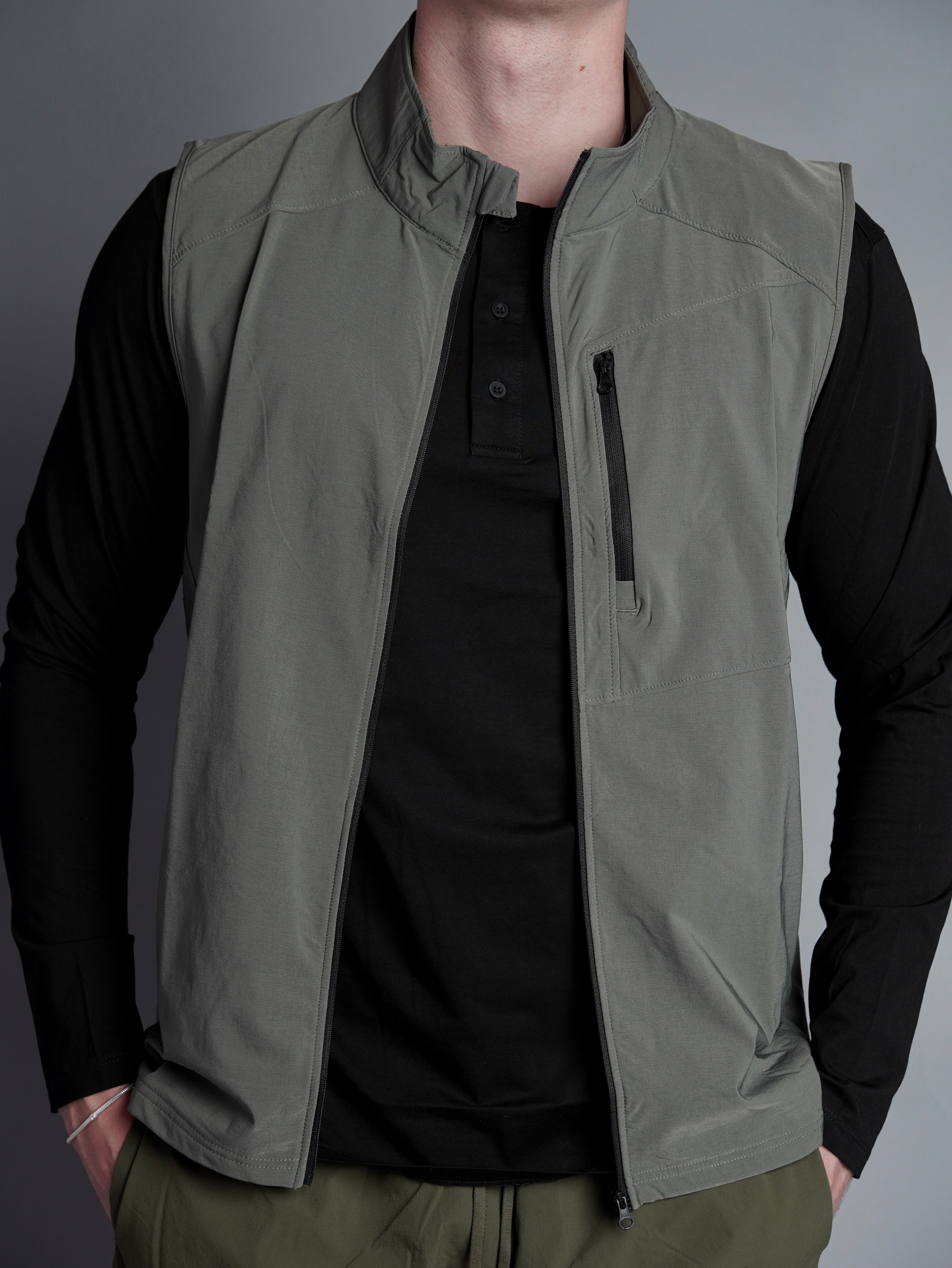 Chaleco Hybrid - Gris / Azul